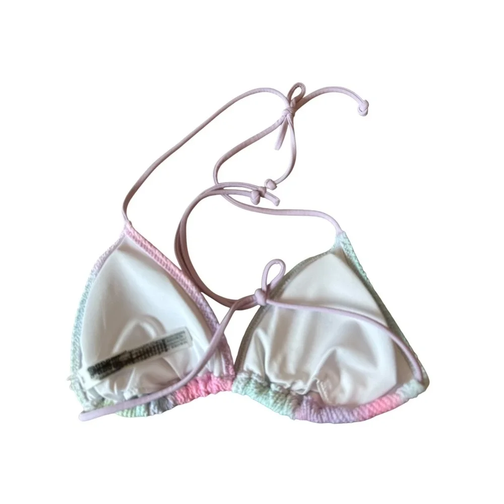 Victoria's Secret & PINK Triangle‎ Bikini Tops Lot 2 Medium Ribbed Sage Velvet